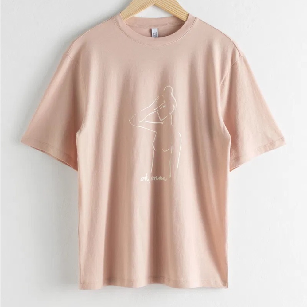 & Other Stories Pale Pink Short Sleeve T-Shirt